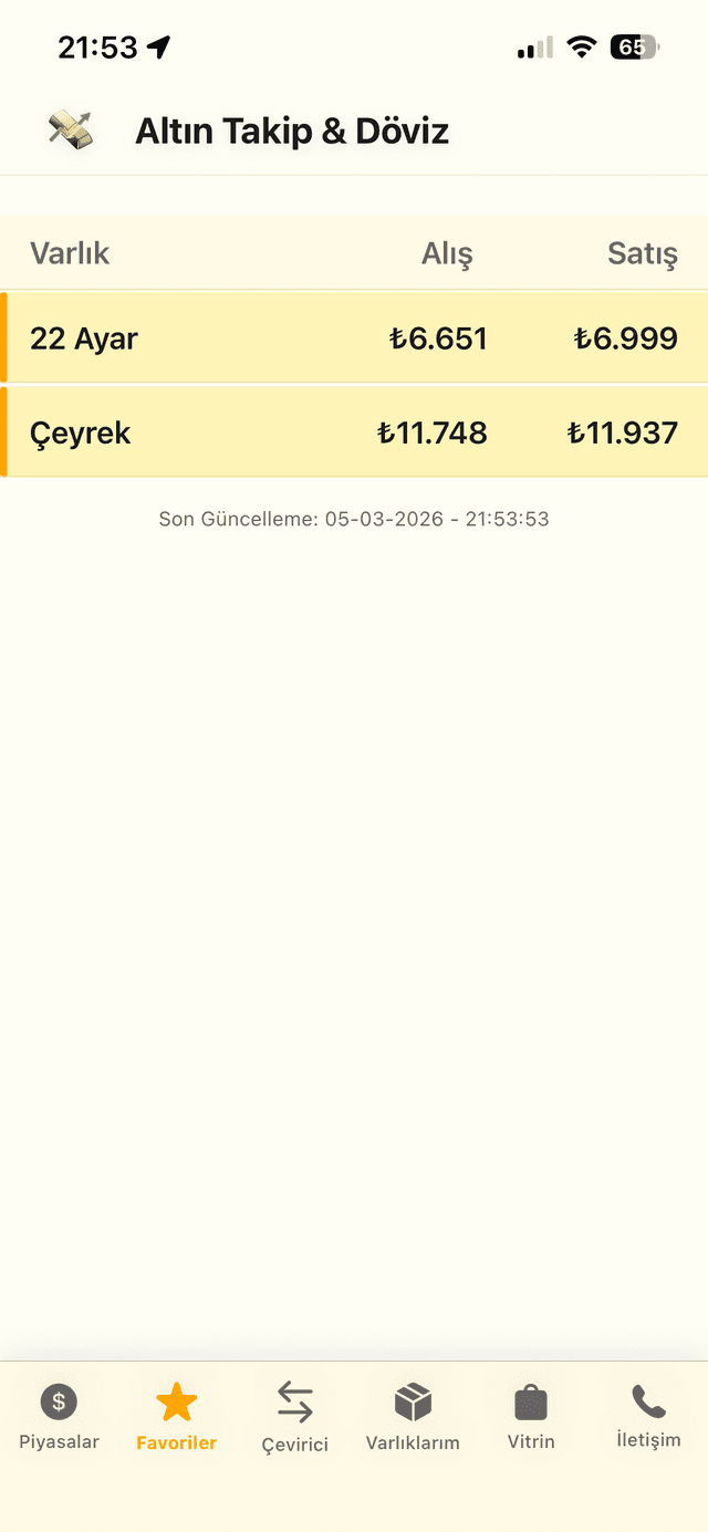 Altın Takip mobil uygulama önizlemesi